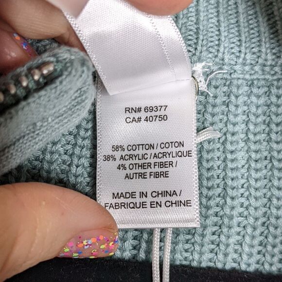Wynne Layers QVC Sage Green Zip Sweater Medium - Picture 3 of 8